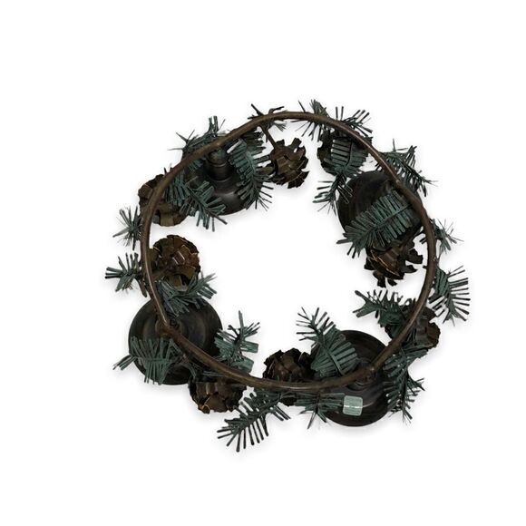 PartyLite Pinecone Candleholder Wreath P8246 Metal Centerpiece Holiday D… - Picture 11 of 12